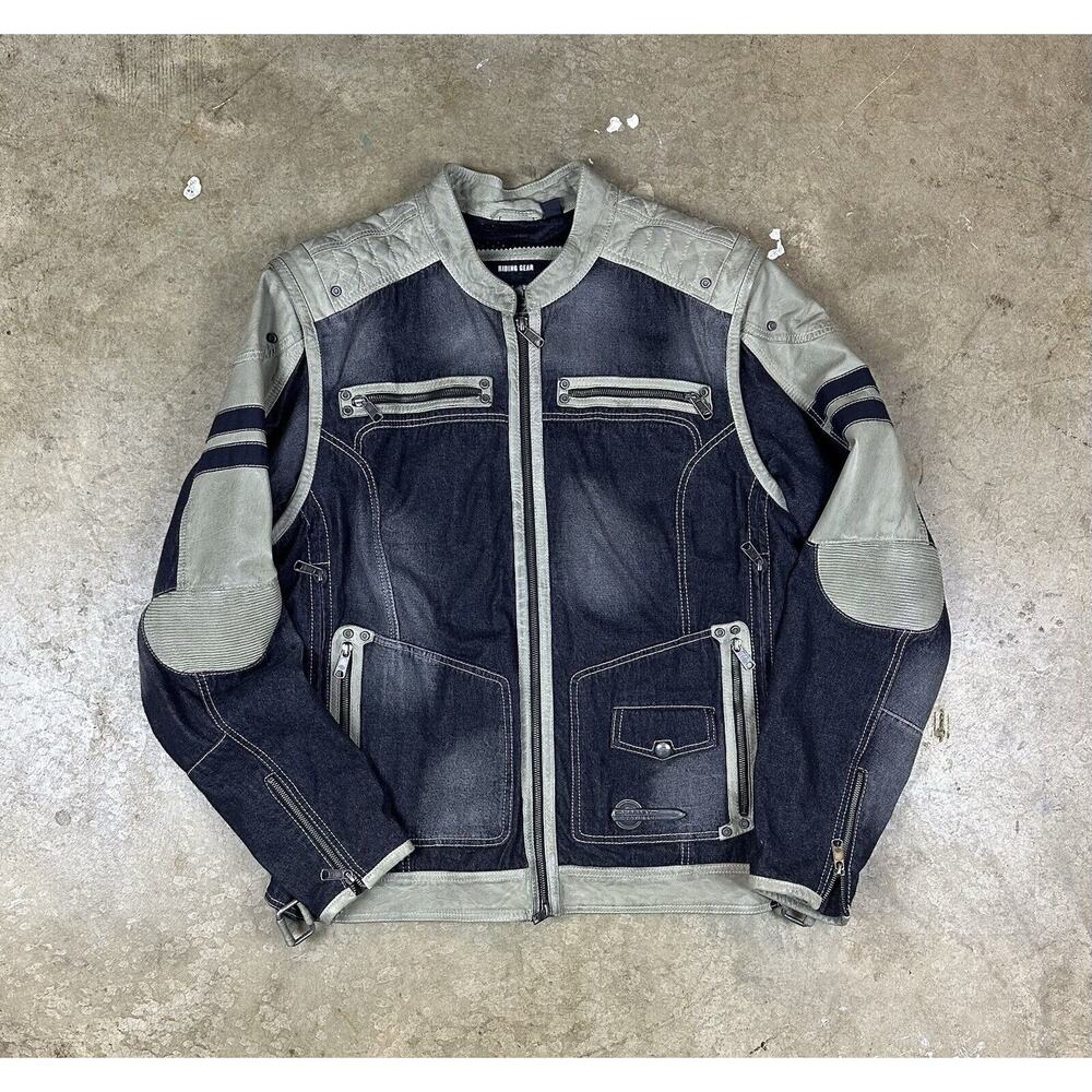 Vintage Harley Davidson Leather Denim Jacket